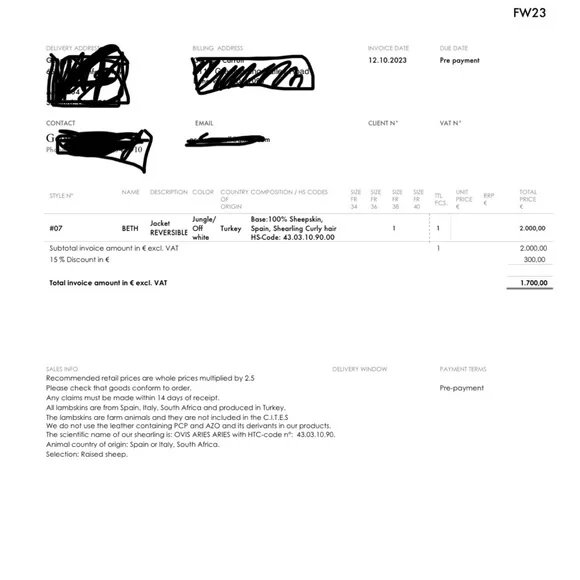 100% Leather and Shearling Jacket - Picture 3 of 3